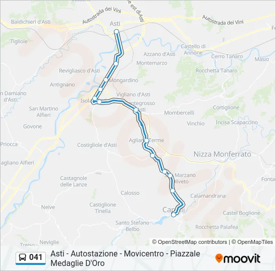 041 Bus Line Map