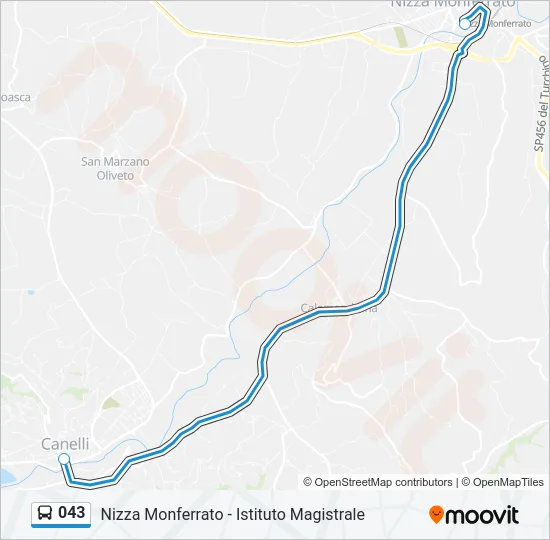 043 Bus Line Map