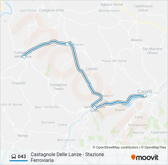 043 Bus Line Map