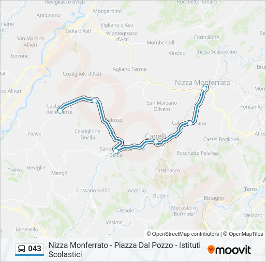 043 Bus Line Map