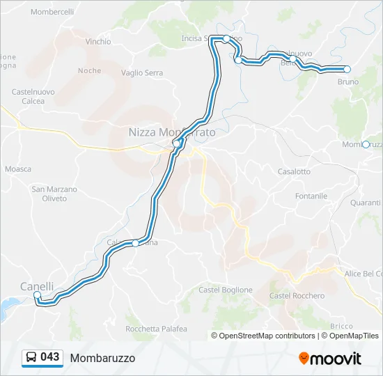 043 Bus Line Map