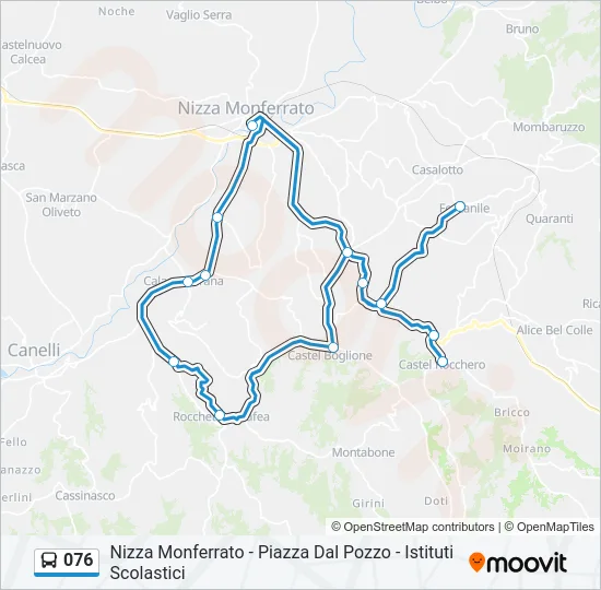 076 Bus Line Map