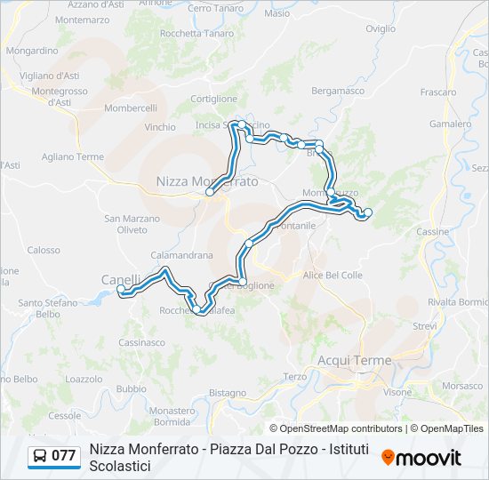 Percorso linea bus 077