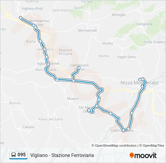 Percorso linea bus 095
