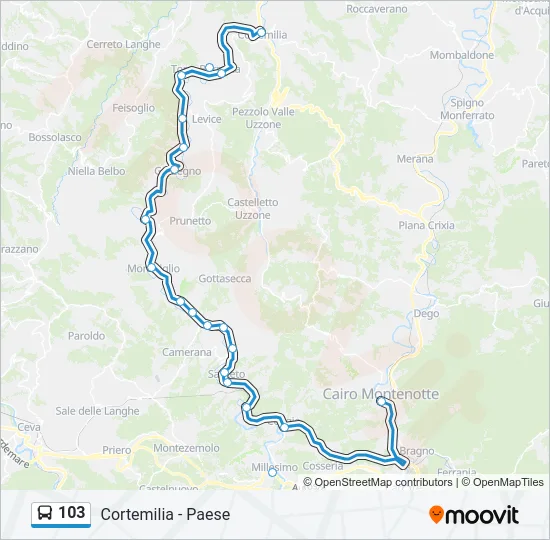 103 Bus Line Map