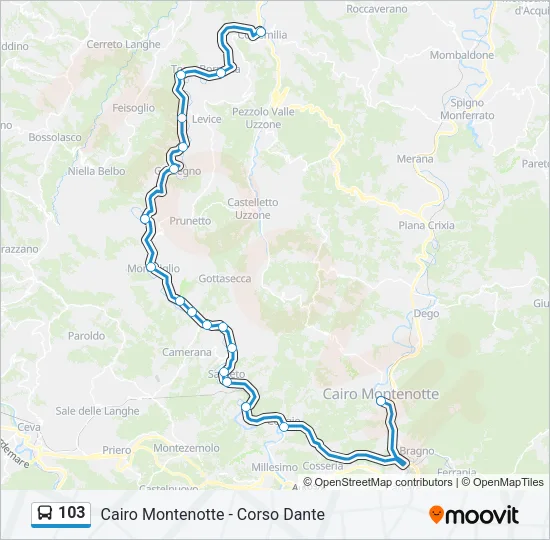 103 Bus Line Map