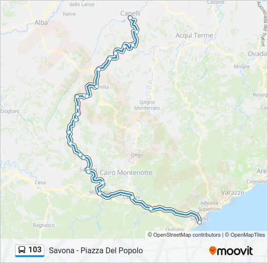 103 Bus Line Map