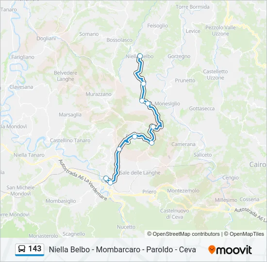 143 Bus Line Map