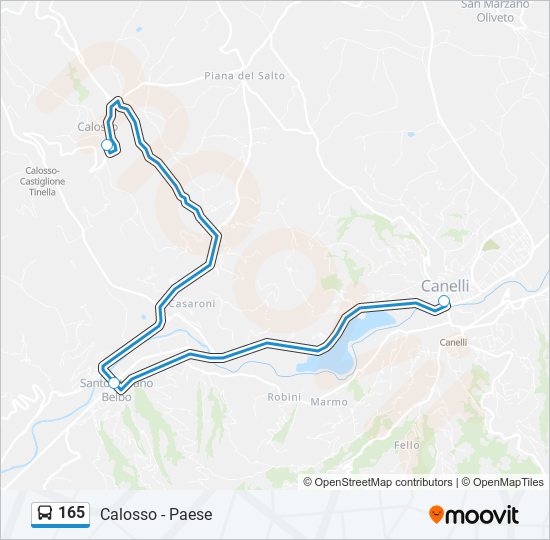 Percorso linea bus 165