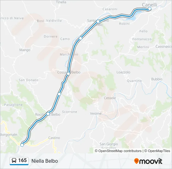 165 Bus Line Map