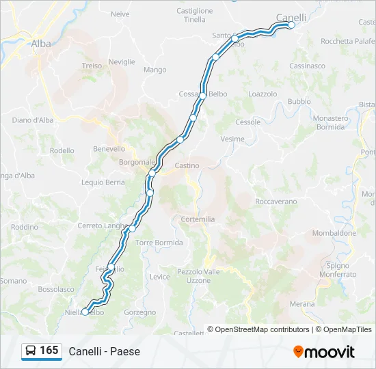 165 Bus Line Map