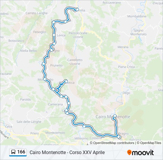 166 bus Line Map