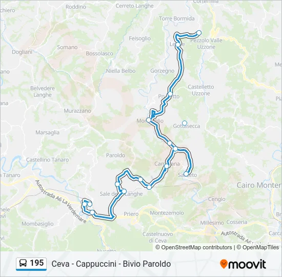 195 Bus Line Map