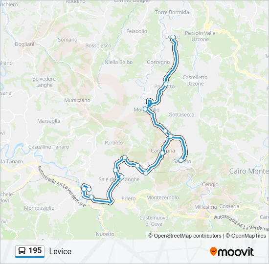 195 Bus Line Map