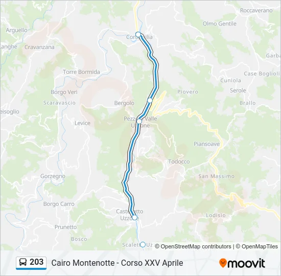 203 Bus Line Map