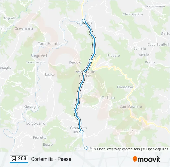 203 Bus Line Map