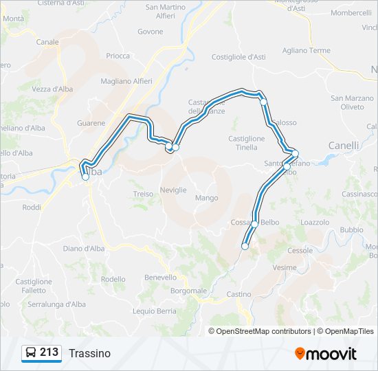 213 bus Line Map