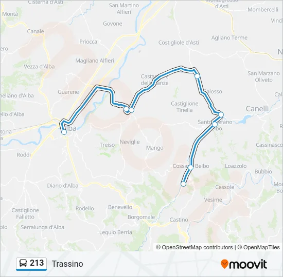 213 Bus Line Map