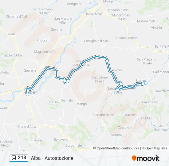 213 Bus Line Map