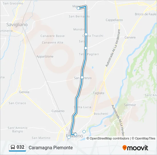 032 Bus Line Map