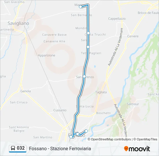 032 Bus Line Map