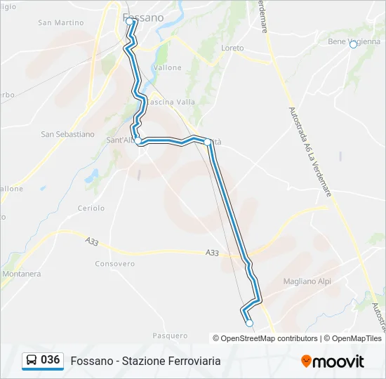 036 Bus Line Map