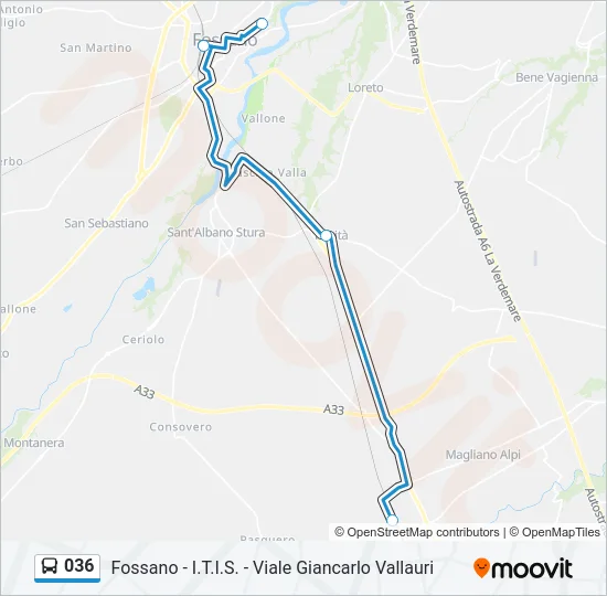 036 Bus Line Map
