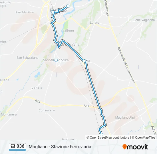 036 Bus Line Map
