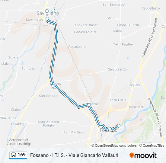 Percorso linea bus 169