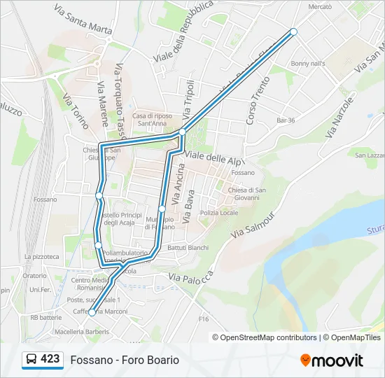 423 Bus Line Map