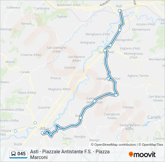 045 Bus Line Map