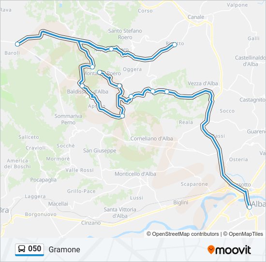 Percorso linea bus 050