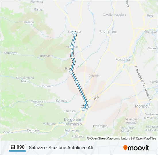090 Bus Line Map