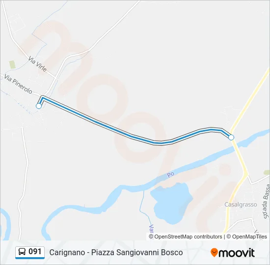 091 Bus Line Map