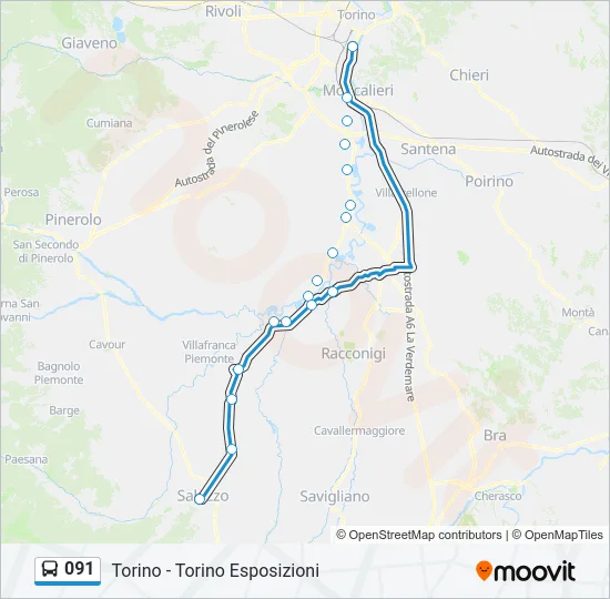 091 Bus Line Map