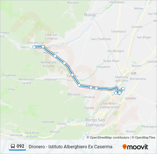 092 Bus Line Map