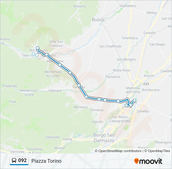 092 Bus Line Map