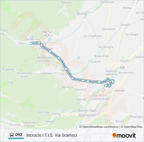 092 Bus Line Map
