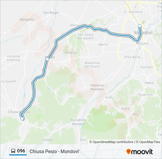 096 Bus Line Map