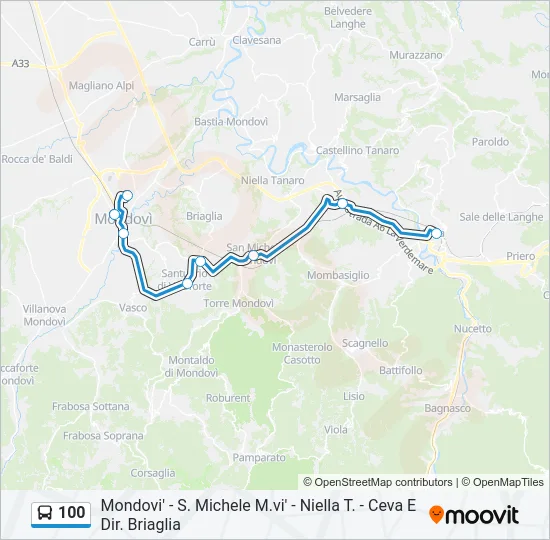 100 Bus Line Map