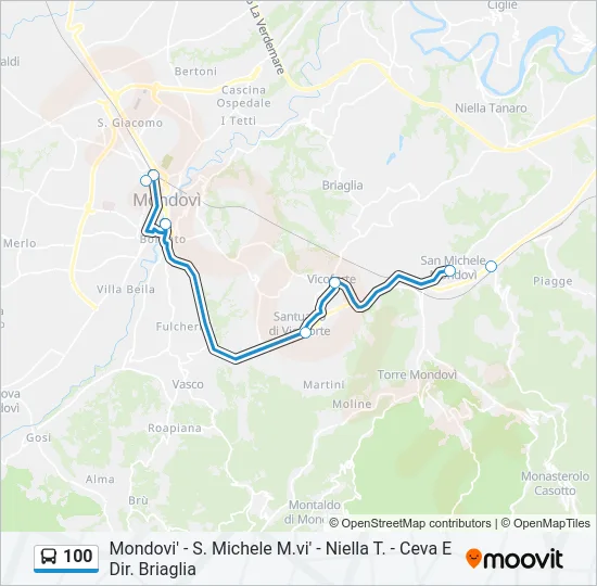 100 Bus Line Map