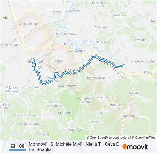 100 Bus Line Map