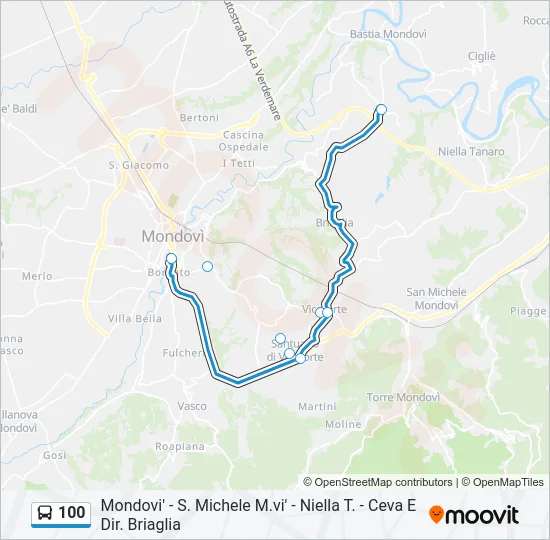 100 Bus Line Map