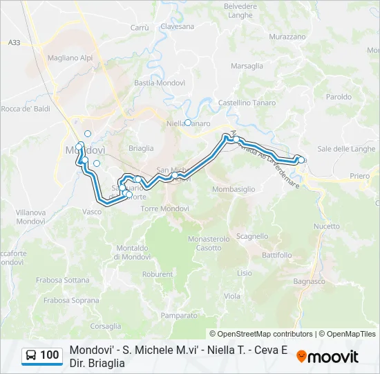 100 Bus Line Map
