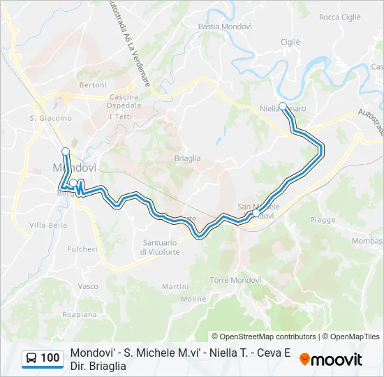 100 Bus Line Map