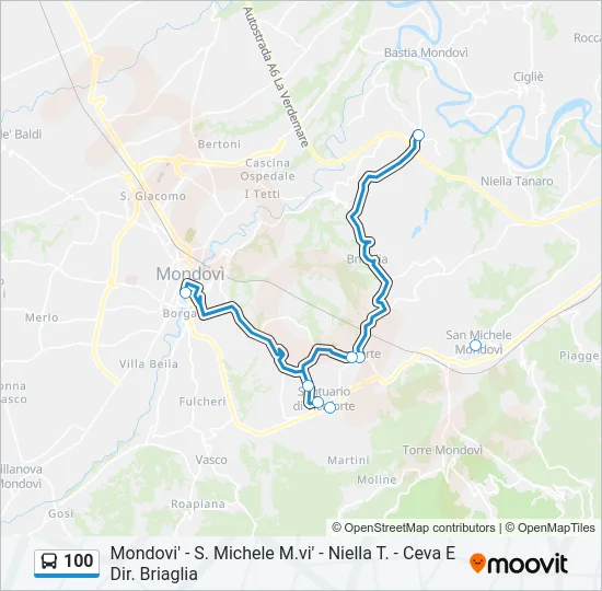 100 Bus Line Map