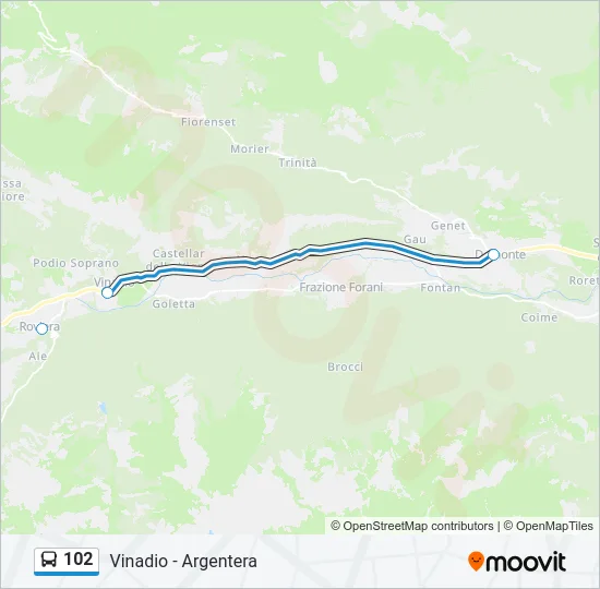 102 Bus Line Map