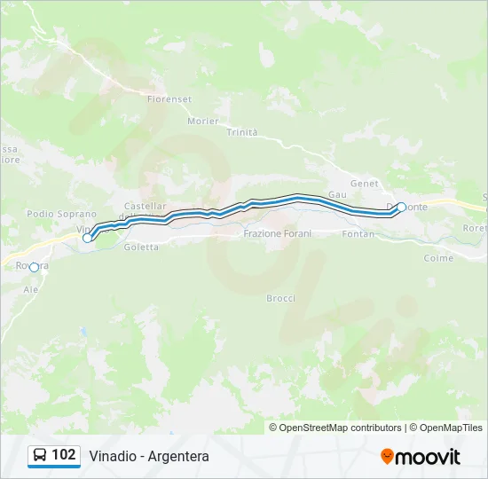 102 Bus Line Map