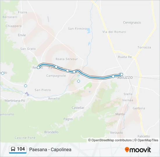 104 Bus Line Map