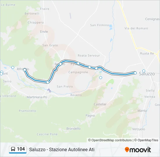104 Bus Line Map